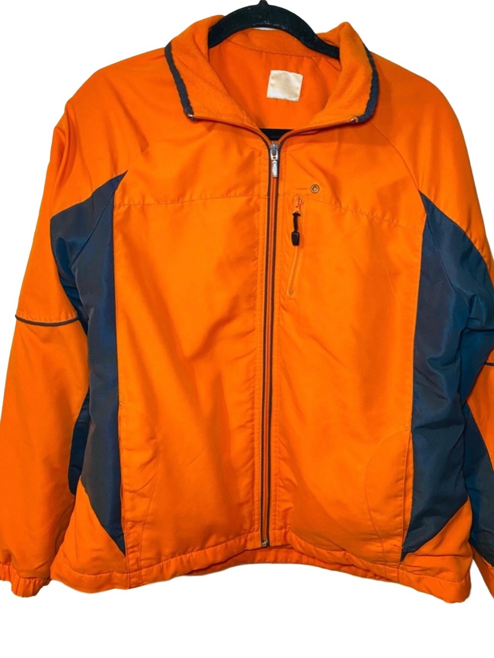Danskin Now Orange Navy Activewear Full Zip Fleece Lined Jacket‎ Size L
